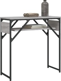 vidaXL Τραπέζι Κονσόλα με Ράφι Γκρι Sonoma 75x30x75 εκ. Επεξεργ. Ξύλο