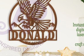 Intra απο ξύλο plywood  Χρώμα wenge 3mm-4mm πάχος - Eagle Name Sign Laser Δίασταση 30x20 cm INTRAFABR-48108259