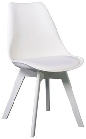 MARTIN-II Καρέκλα PP Άσπρο, Μονταρισμένη Ταπετσαρία 49x56x83cm