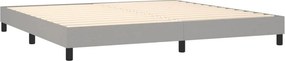 vidaXL Κρεβάτι Boxspring με Στρώμα Ανοιχτό Γκρι 200x200 εκ. Υφασμάτινο