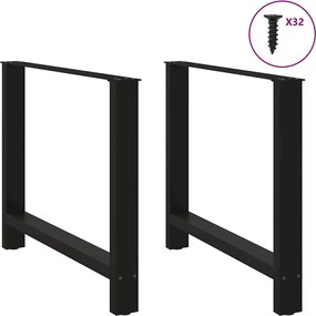 vidaXL Πόδια Τραπεζαρίας 2 τεμ. Μαύρα 90x(72-73) εκ. Ατσάλι
