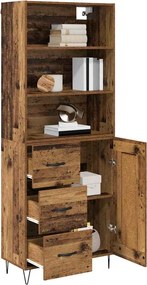 VidaXL Highboard 2 τμχ. Παλιό ξύλο 69,5 x 34 x 180 εκ.