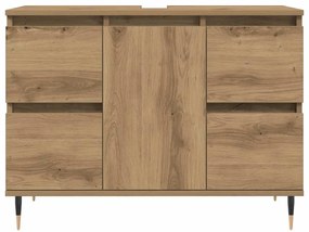 vidaXL Ντουλάπι μπάνιου Δρυς τεχνίτης 80x33x60 cm Κατασκευασμένο ξύλο