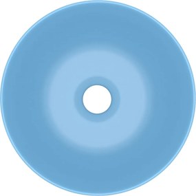 vidaXL Νιπτήρας Μπάνιου Στρογγυλός Γαλάζιος Κεραμικός