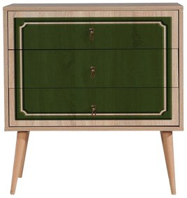 Συρταριέρα Trio 869VEL3439 80x40x90cm Oak-Green
