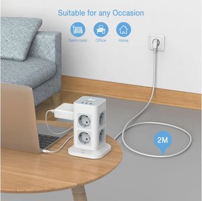 ΠΟΛΎΜΠΡΙΖΑ TOWER SURGE PROTECTOR TESSAN 11 IN 1 TPS03-DE-C