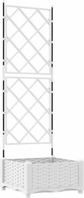 vidaXL Γλάστρα Κήπου Λευκό 40 x 40 x 125,5 εκ. PP