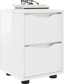 VidaXL Κομοδίνο Υψηλής γυαλάδας λευκό 30,5 x 30 x 43 εκ
