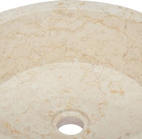 vidaXL Νιπτήρας Κρεμ Ø40 x 15 εκ. Μαρμάρινος