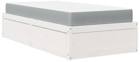 vidaXL Κρεβάτι με Στρώμα Λευκό 100x200 εκ Μασίφ Ξύλο Πεύκου