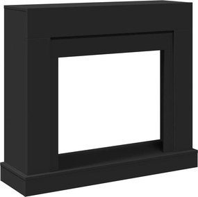vidaXL Πλαίσιο Τζακιού Μαύρο 100x30x87,5 εκ. από Επεξ. Ξύλο