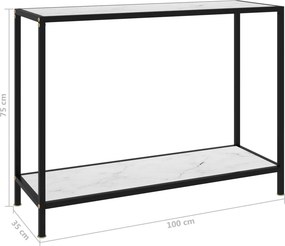 vidaXL Τραπέζι Κονσόλα Λευκό 100 x 35 x 75 εκ. από Ψημένο Γυαλί