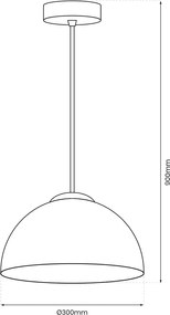 Κρεμαστό Φωτιστικό Gamma Ø30cm Μαύρο