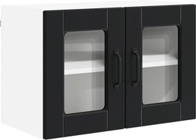vidaXL Ραφιέρα τοίχου PORTO 2 pcs Μαύρο Επεξεργασμένο Ξύλο