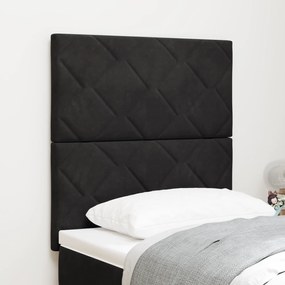vidaXL LED Κεφαλάρι Σχεδιασμού Διαμαντιών Μαύρο 80 εκ. Βελούδου