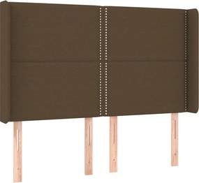 vidaXL Κρεβάτι Boxspring με Στρώμα &amp; LED Σκ.Καφέ 140x190εκ. Υφασμάτινο