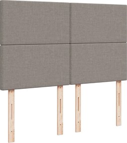 vidaXL Κρεβάτι Boxspring με Στρώμα Taupe 140x190 εκ. Υφασμάτινο