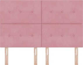 vidaXL LED κεφαλάρι με φώτα λωρίδας LED Ροζ 144 cm Πολυεστέρας