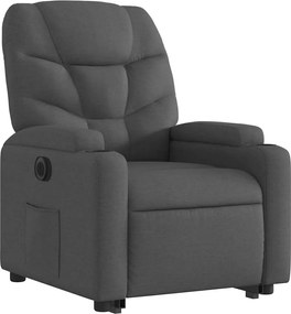 vidaXL Πολυθρόνα Ηλεκ. Ανακλινόμενη Ανύψωση Σκ. Γκρι Υφασμάτινη