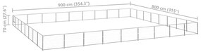 vidaXL Σπιτάκι Σκύλου Ασημί 72 μ² Ατσάλινο