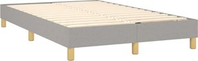 vidaXL Κρεβάτι Boxspring με Στρώμα &amp; LED Αν.Γκρι 120x200 εκ Υφασμάτινο