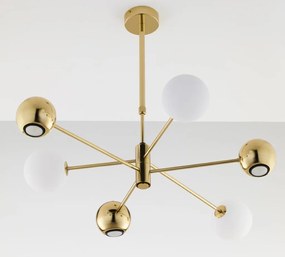 Κρεμαστό Πολύφωτο Moka 3xG9 Χρυσό με Οπάλ Γυαλί