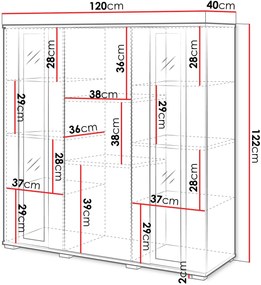 Βιτρίνα Caro HB 120-Leuko