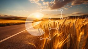 Intra Συλλεκτικό Ξύλινο Παζλ Plywood 4mm - Όμορφο ηλιοβασίλεμα πάνω από ένα γαλήνιο χωράφι σίτου Σε Ξύλινο Κουτί - Διαστάσεις: 10x10 cm – 25 κομμάτια