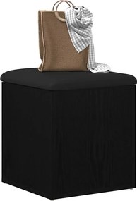 vidaXL Παγκάκι με αποθήκευση Μαύρη Οξυά 42 x 42 x 45 cm