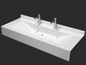 Sanitec Wave Double 700 Νιπτήρας Μπάνιου Λευκός με μήκος από 201 έως 250cm