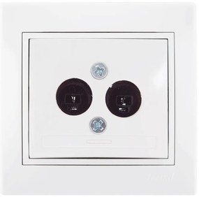 Lezard Πρίζα HI-FI με 2 Εξόδους Λευκό Mira (Πλήρης) 701.0202182