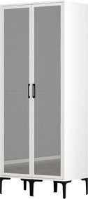 Διφυλλη Ντουλαπα Λευκο KUMSAL 47.5x80x201.4