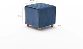 Πουφ Σκαμπό Μπλε MONA 40x40x40