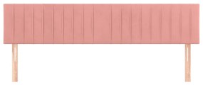 vidaXL Κεφαλάρια Κρεβατιού 2 τεμ. Ροζ 100x5x78/88 εκ. Βελούδινο