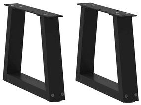 Πόδια Τραπεζιού Σαλονιού Σχήματος V 2 τεμ. Μαύρο 40x(30-31,3) εκ. Ατσάλι