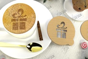 Σετ των 2 Intra απο ξύλο plywood 3mm-4mm πάχος Στένσιλ χριστουγεννιάτικου καφέ | Λάτρης του καφέ Δίασταση 15x15 cm INTRAFABR-107633415