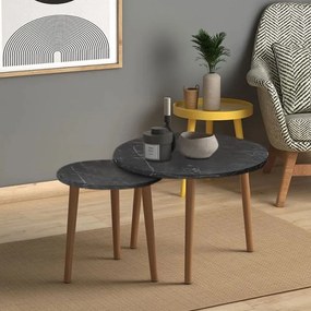 Ζιγκόν Roma (Σετ 2Τμχ) 0248451 Φ60x46/40x43cm Black-Marble
