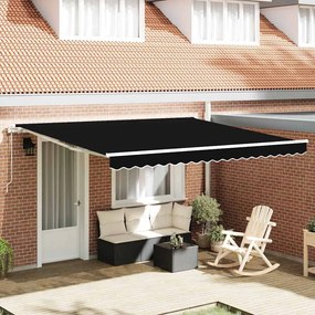 vidaXL Ανασυρόμενη Τέντα Μαύρο 400 x 350 εκ Μαύρο