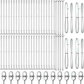 vidaXL Στύλος Περιφράξεων 52 pcs Γκρι Μέγεθος: 3,2 x 3,2 x 50 εκ.