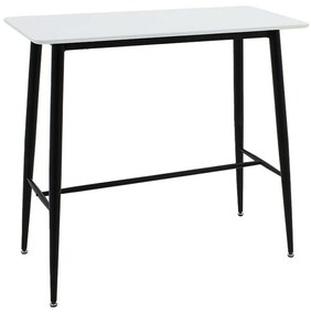 Τραπέζι Μπαρ Harriet 235-000010 120x60x105cm White-Black Mdf,Μέταλλο
