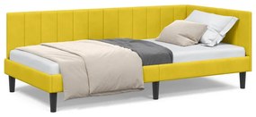 vidaXL Κρεβάτι Γωνίας με κεφαλάρι Κίτρινο 90 x 200 cm Βελούδο