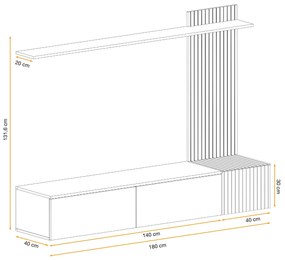 Swap XIX Σύνθεση Καφέ δρυς 280x180x40