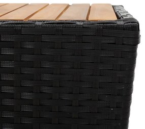 vidaXL Τραπέζι Βοηθητικό Μαύρο 41,5x41,5x43 εκ Συνθ.Ρατάν/Ξύλο Ακακίας