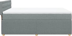 vidaXL Κρεβάτι Boxspring με Στρώμα Ανοιχτό Γκρι 140x190 εκ. Υφασμάτινο