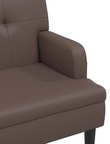 vidaXL Παγκάκι με Πλάτη Καφέ 112 x 65,5 x 75 εκ. από Συνθετικό Δέρμα