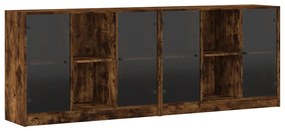 vidaXL Βιβλιοθήκη με Πόρτες Καφέ Δρυς 204x37x75 εκ. Επεξ. Ξύλο