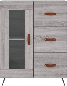 vidaXL Ντουλάπι Γκρι Sonoma 69,5 x 34 x 180 εκ. Επεξεργασμένο Ξύλο