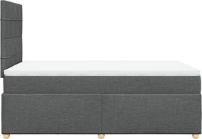 vidaXL Κρεβάτι Boxspring με Στρώμα Σκούρο Γκρι 120x190 εκ Υφασμάτινο
