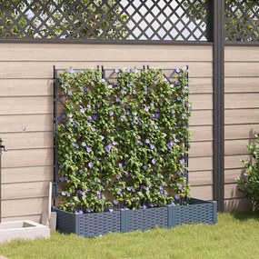 vidaXL Γλάστρα κήπου με πλέγμα 3 pcs Ανοιχτό Γκρι 120x40x125.5 εκ.