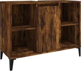 vidaXL Ντουλάπι Νιπτήρα Καπνιστή Δρυς 80x33x60 εκ. Επεξεργ. Ξύλο